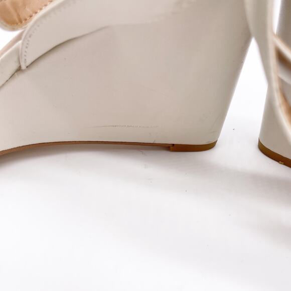 Nordstrom Rack Womens Carrie White Leather Open Toe Low Wedge Heeled Sandals 11M - Picture 9 of 11